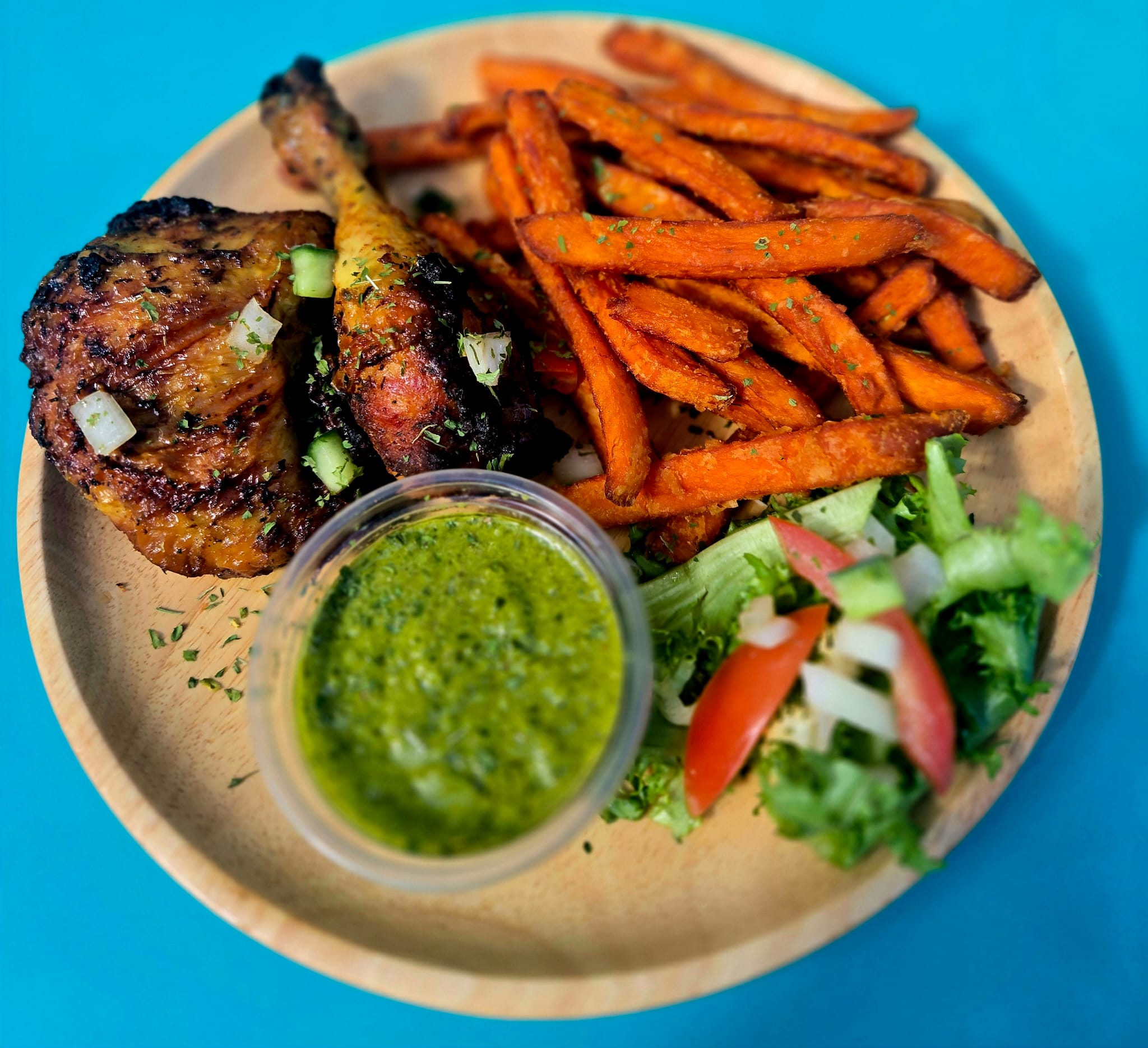 Poulet braisé et légumes